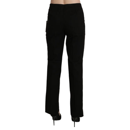 BENCIVENGA Black High Waist Straight Dress Trouser Pant