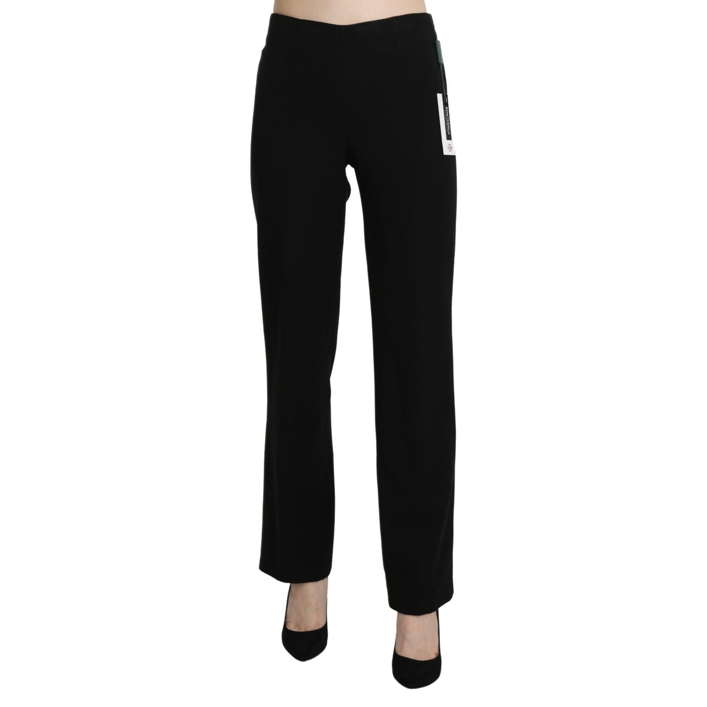 BENCIVENGA Black High Waist Straight Formal Dress Trouser