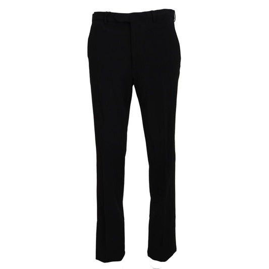 BENCIVENGA Black Straight Fit Men Formal Trousers Pants