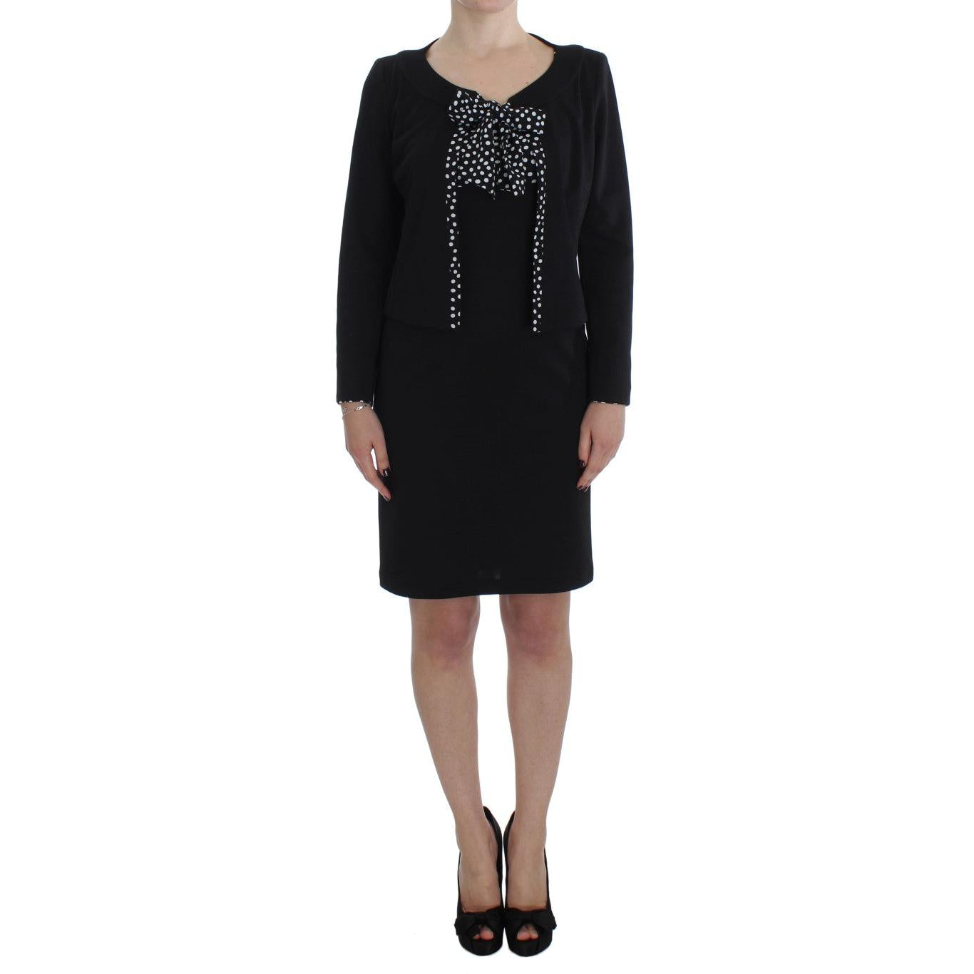 BENCIVENGA Black Stretch Sheath Dress & Sweater Set