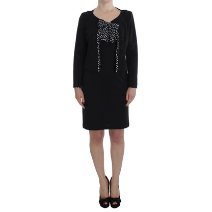 BENCIVENGA Black Stretch Sheath Dress & Sweater Set