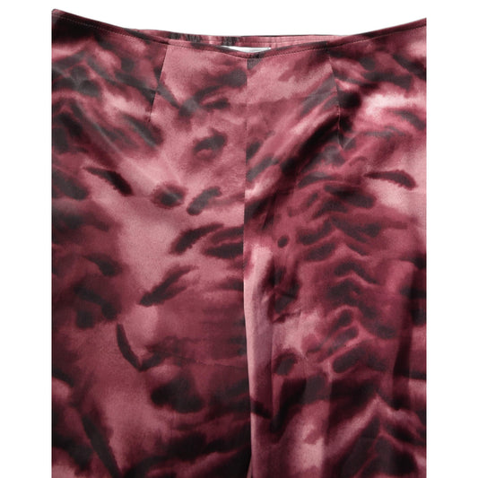 BENCIVENGA Burgundy High Waist Patterned Straight Trouser Pants
