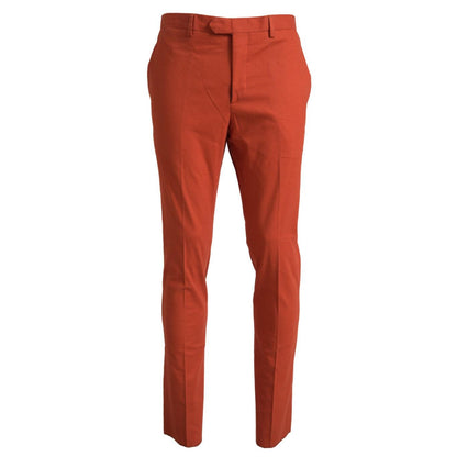 BENCIVENGA Orange Straight Fit Men Formal Trousers Pants