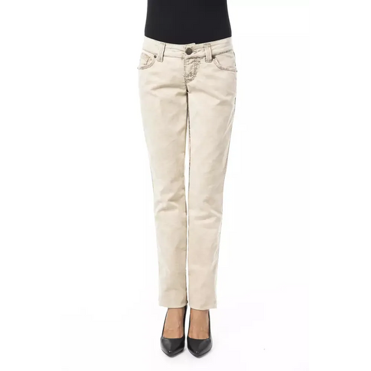 BYBLOS Beige Cotton Women Jeans