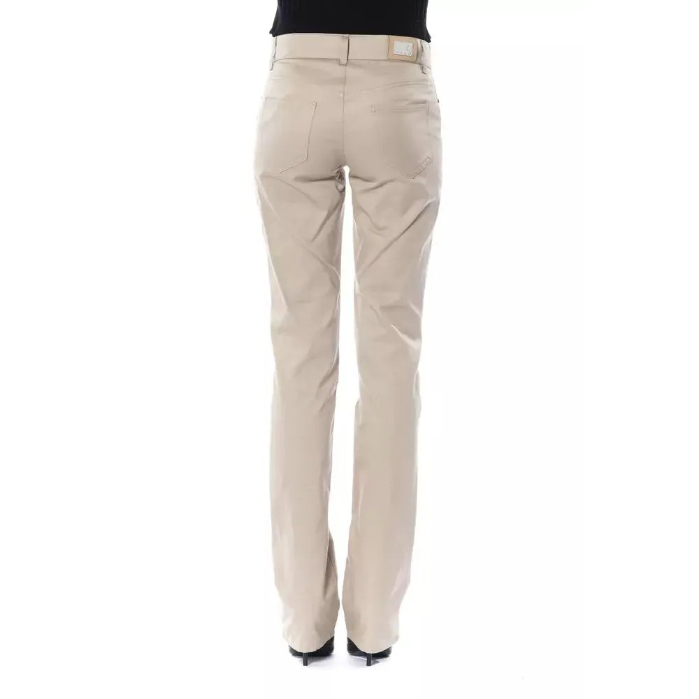 BYBLOS Beige Cotton Women Pant