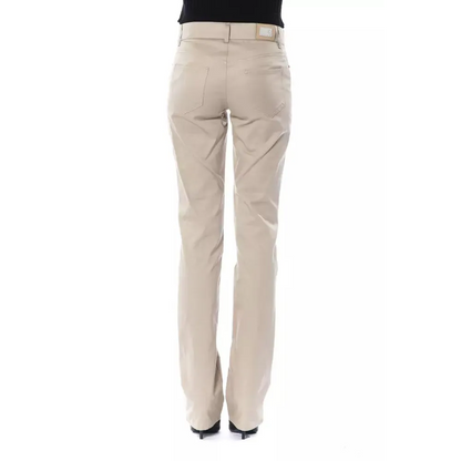 BYBLOS Beige Cotton Women Pant