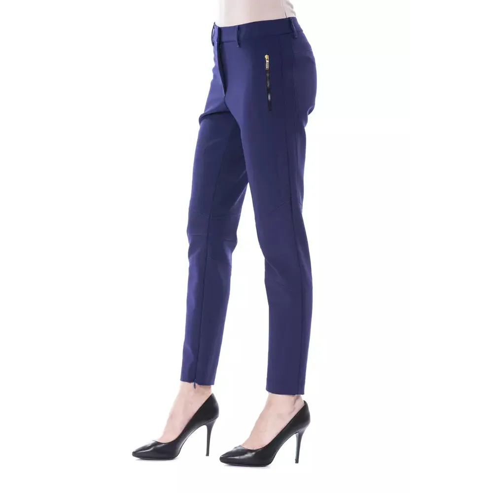 BYBLOS Blue Polyester Women's Slim-Fit Pant