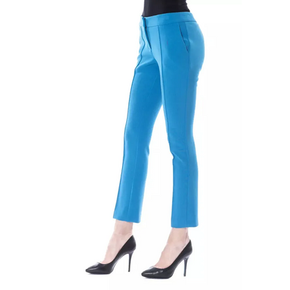 BYBLOS Light Blue Polyester Women Skinny Pant