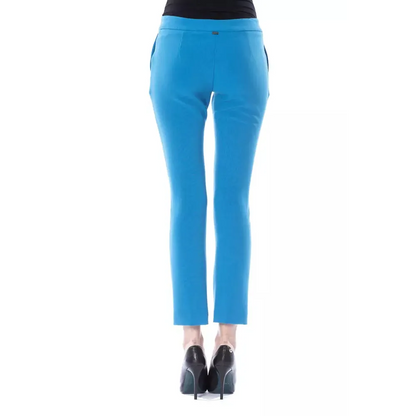 BYBLOS Light Blue Polyester Women Skinny Pant
