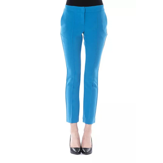 BYBLOS Light Blue Polyester Women Skinny Pant
