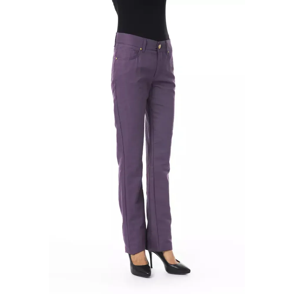 BYBLOS Purple Cotton Women Pant