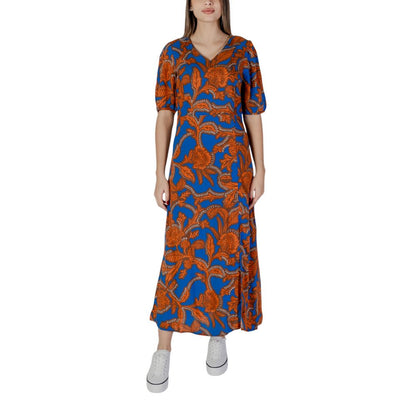 B.Young Blue Viscose Long Dress