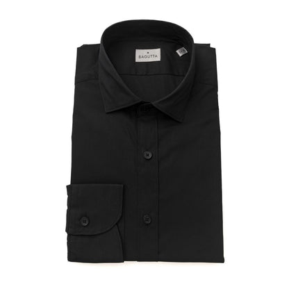 Bagutta Black Cotton Men's Shirt