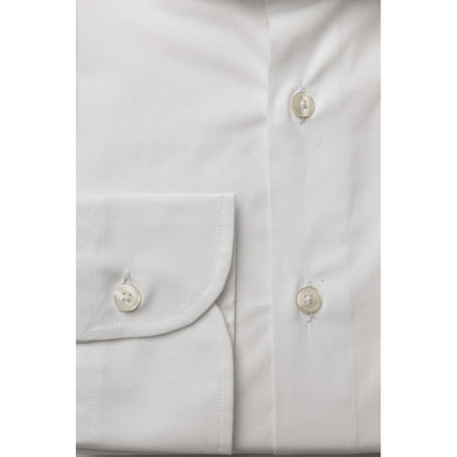 Bagutta White Cotton Men's Shirt with French Collar