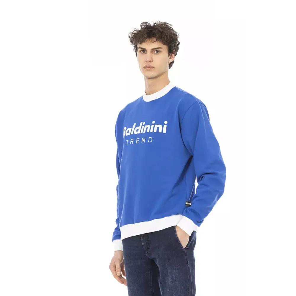 Baldinini Trend Blue Cotton Men Sweater