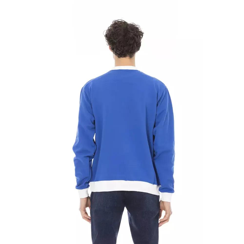 Baldinini Trend Blue Cotton Men Sweater