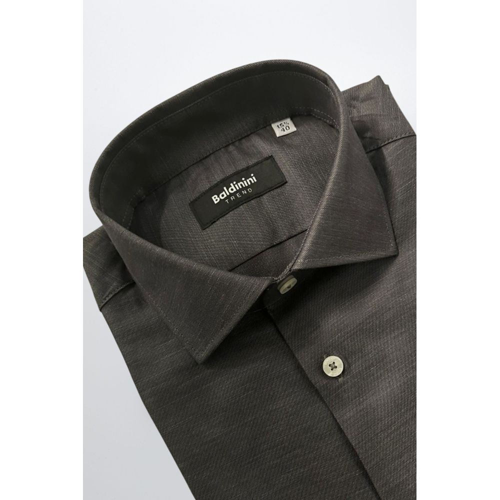 Baldinini Trend Gray Cotton Men Shirt