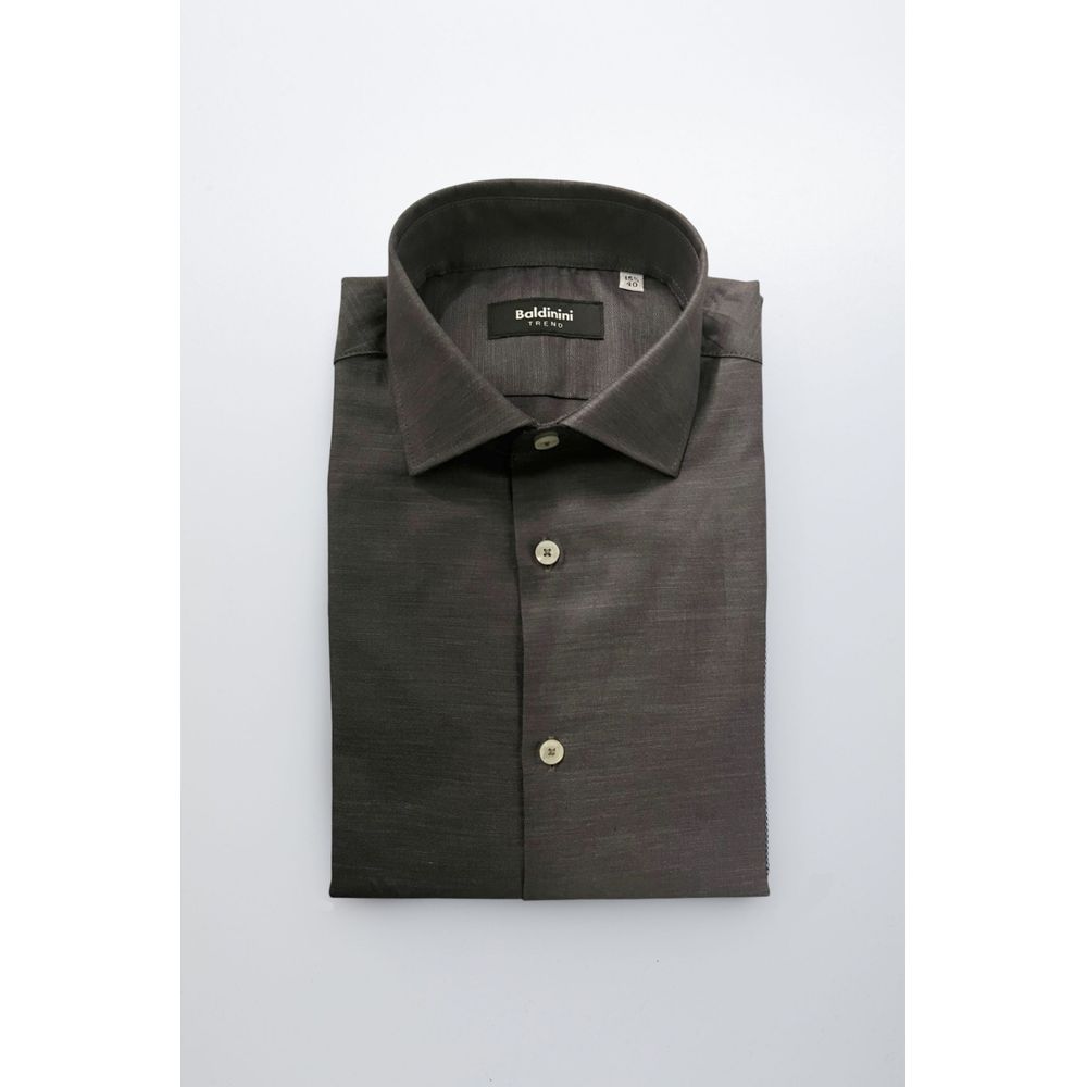 Baldinini Trend Gray Cotton Men Shirt