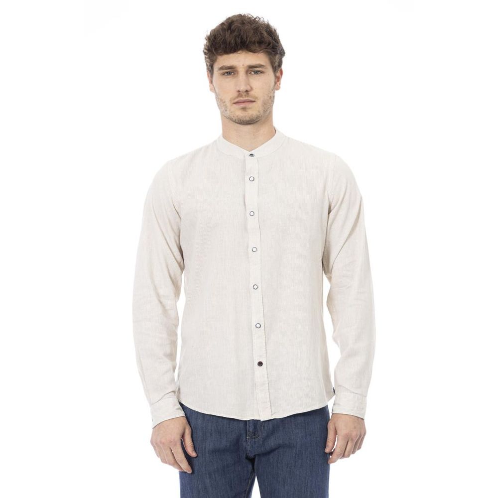 Baldinini Trend White Rayon Long Sleeve T-Shirt