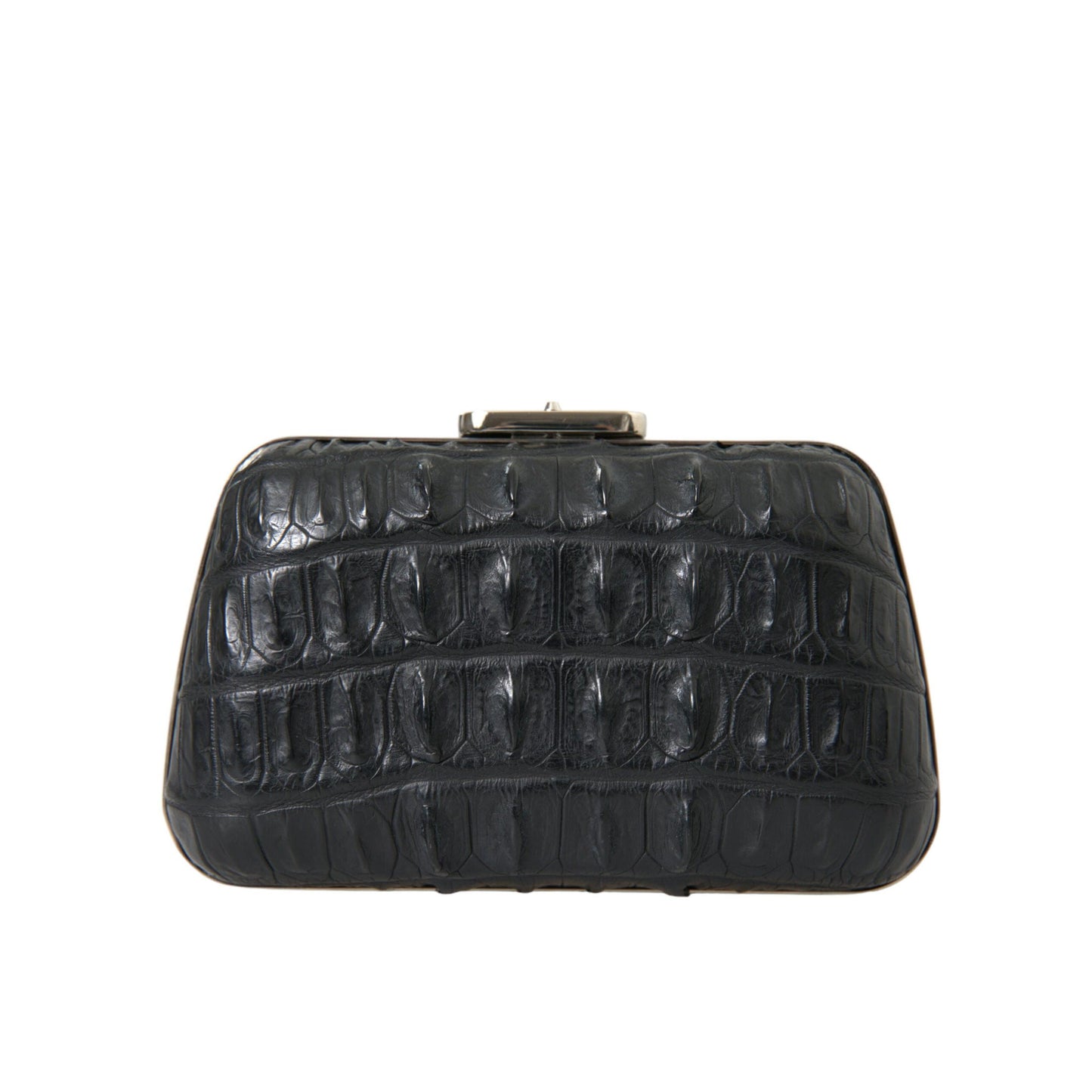 Balenciaga Black Exotic Skin Leather Shoulder Crossbody Box Clutch Bag