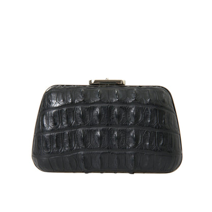 Balenciaga Black Exotic Skin Leather Shoulder Crossbody Box Clutch Bag