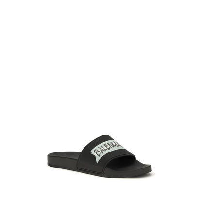 Balenciaga Black Rubber Sandals