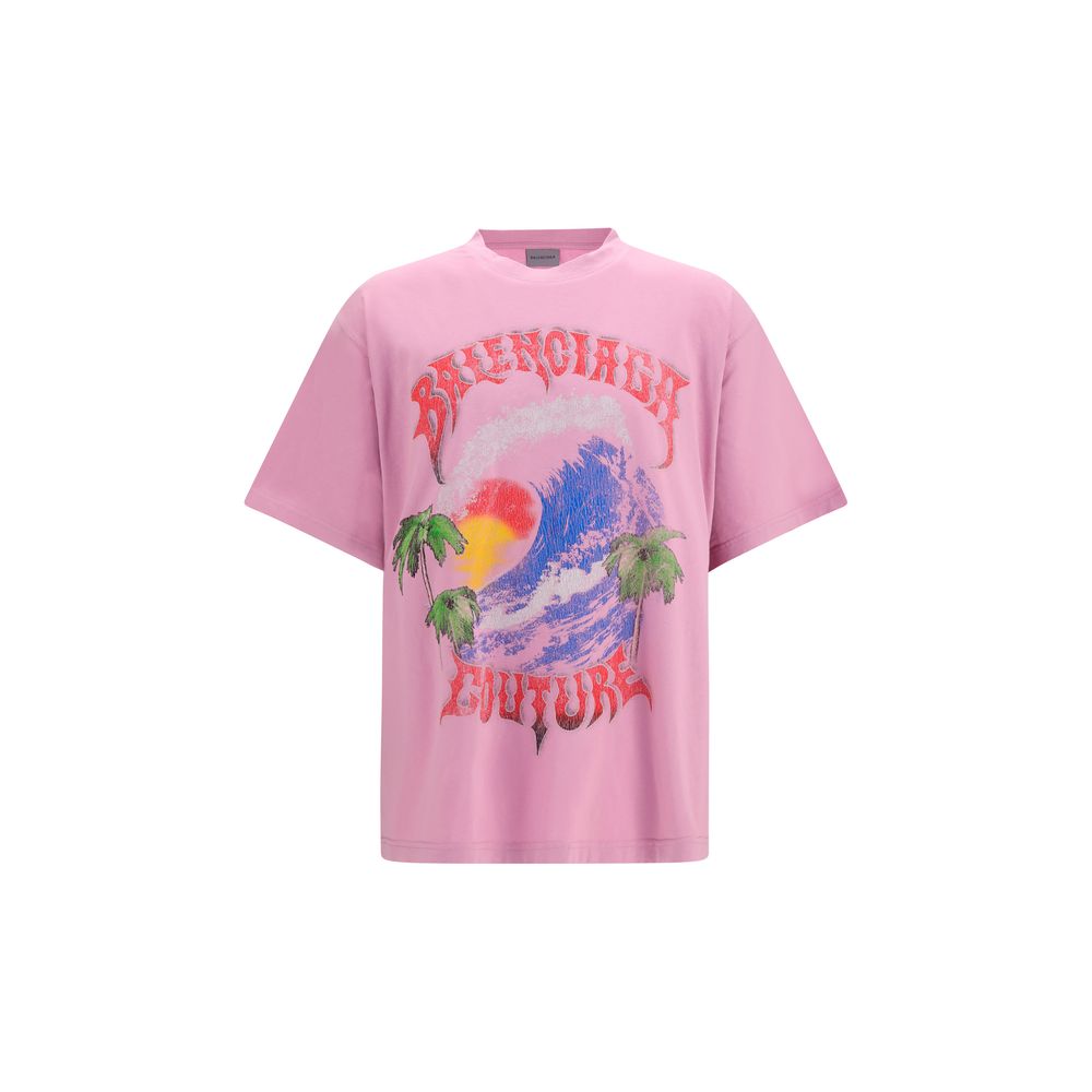 Balenciaga Purple Cotton T-Shirt