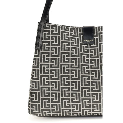 Balmain Black Cotton Shoulder Bag
