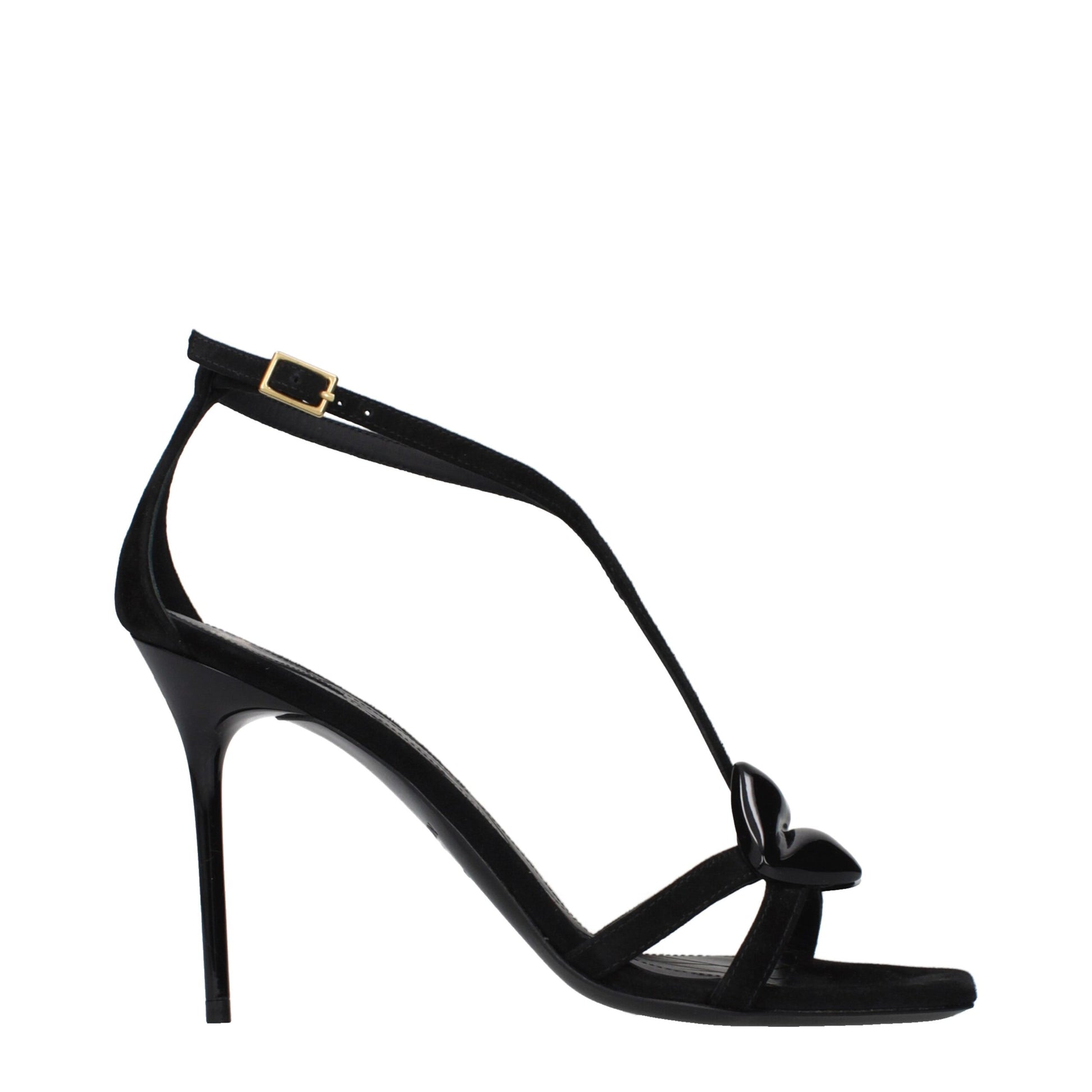 Balmain Black Leather Stiletto Heel Sandals