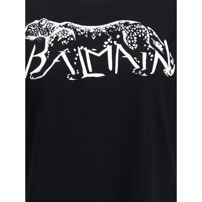 Balmain T-shirt with Leopard Print