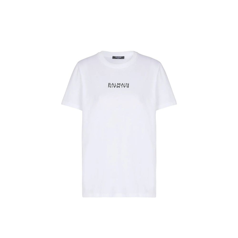 Balmain White Cotton T-Shirt