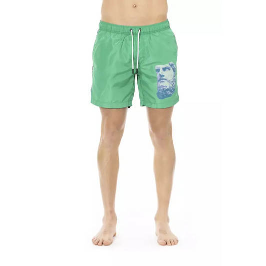 Bikkembergs Green Polyester Men Swim Short
