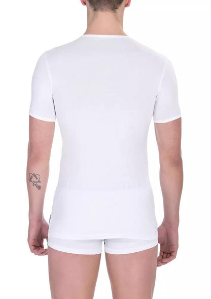 Bikkembergs White Cotton Men T-Shirt Twin Pack