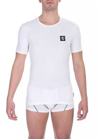 Bikkembergs White Cotton Men T-Shirt Twin Pack