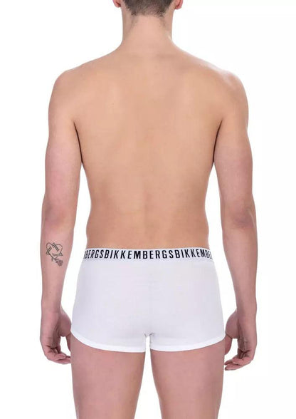 Bikkembergs White Cotton Men's Trunk Underwear Pack