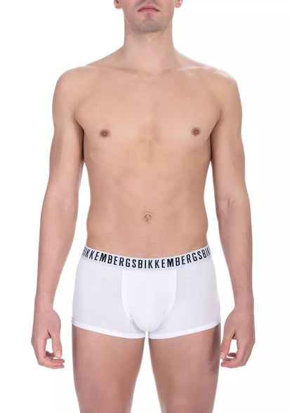 Bikkembergs White Cotton Men's Trunk Underwear Pack