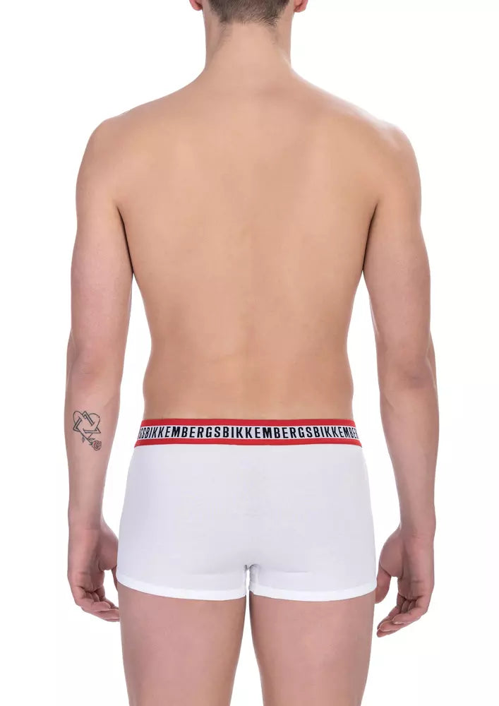 Bikkembergs White Cotton Men's Underwear Trunk Pair