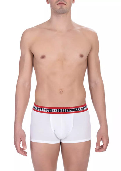 Bikkembergs White Cotton Men's Underwear Trunk Pair