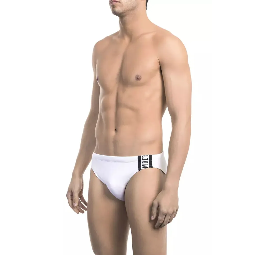 Bikkembergs White Polyamide Men Swimwear