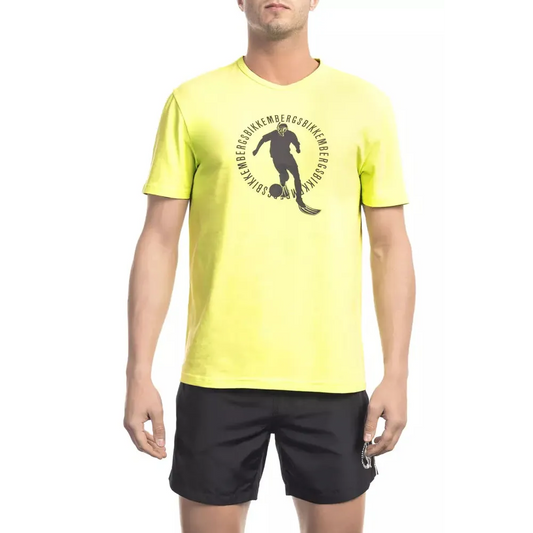 Bikkembergs Yellow Cotton Men T-Shirt