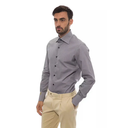 Billionaire Italian Couture Black Cotton Men Shirt