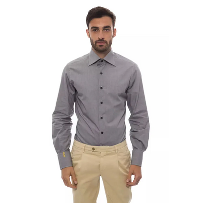 Billionaire Italian Couture Black Cotton Men Shirt