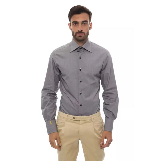 Billionaire Italian Couture Black Cotton Men Shirt