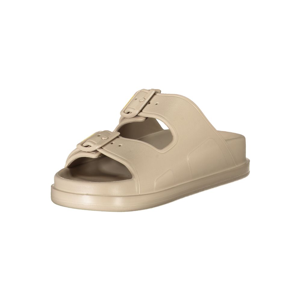 Blauer Beige Polyurethane Women Slipper