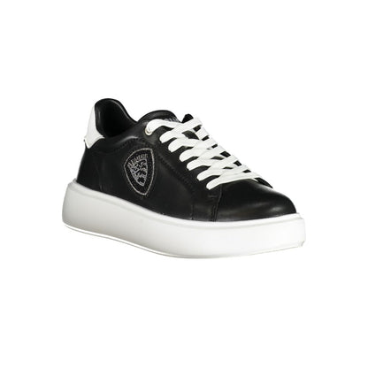 Blauer Black Leather Women Sneakers