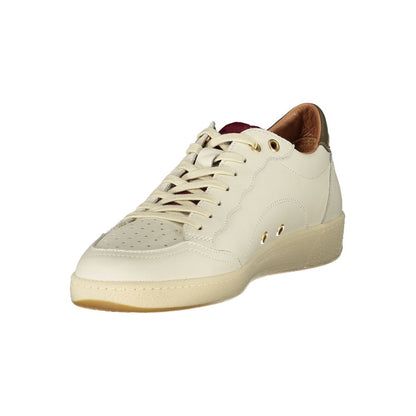 Blauer White Leather Men Sneakers