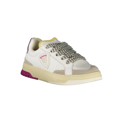 Blauer White Leather Women Sneakers