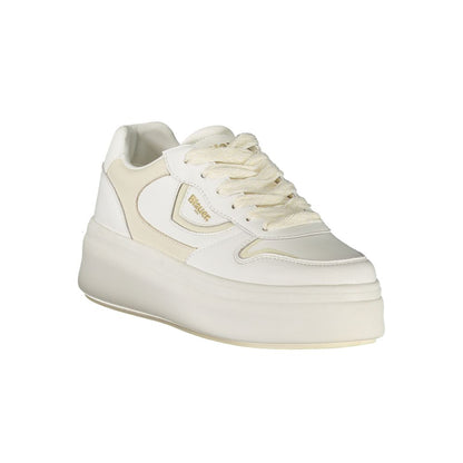 Blauer White Leather Women Sneakers