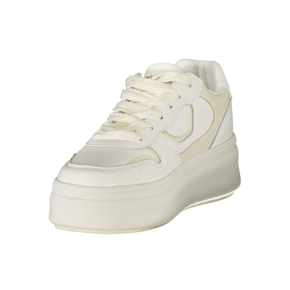 Blauer White Leather Women Sneakers