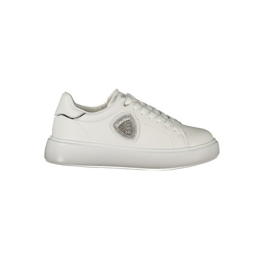 Blauer White Leather Women Sneakers